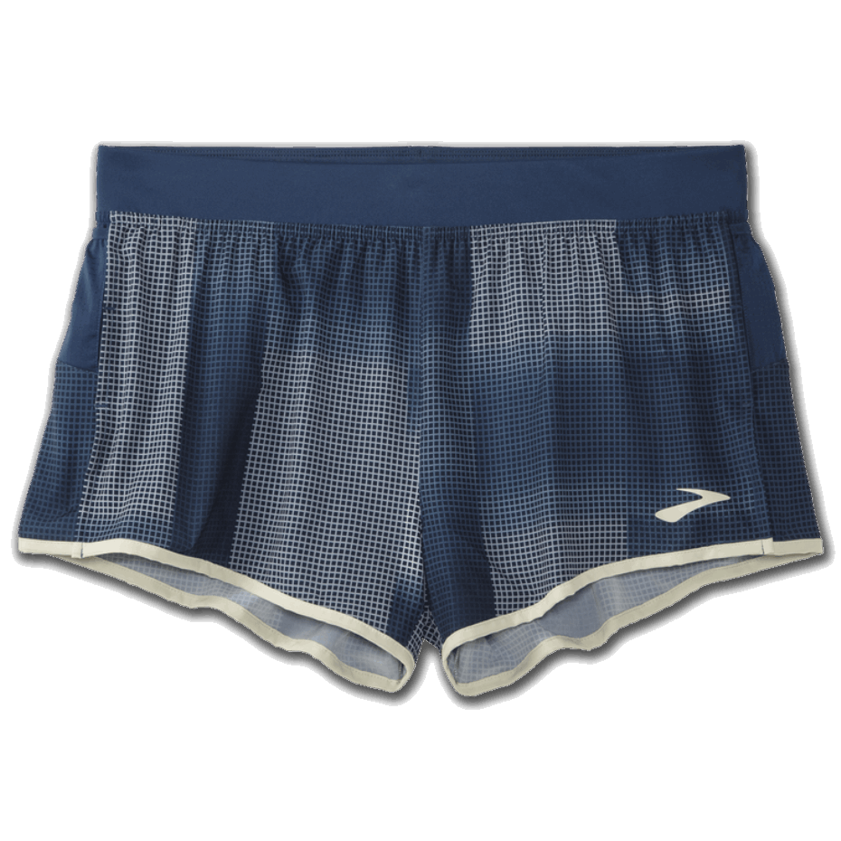 Pantalón Corto Brooks Sherpa De 3'' Con Abertura Y Estampado De Altitud índigo Rush