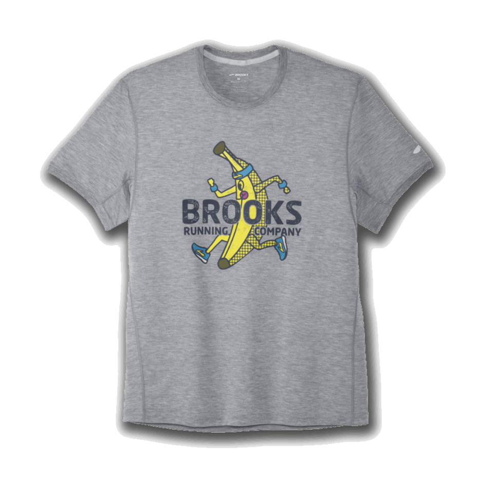 Gráfico De Distancia De Brooks Manga Corta Heather Ash-brooks Banana