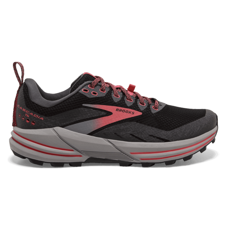 Brooks Cascadia 16 GTX Black-Blackened Pearl-Coral
