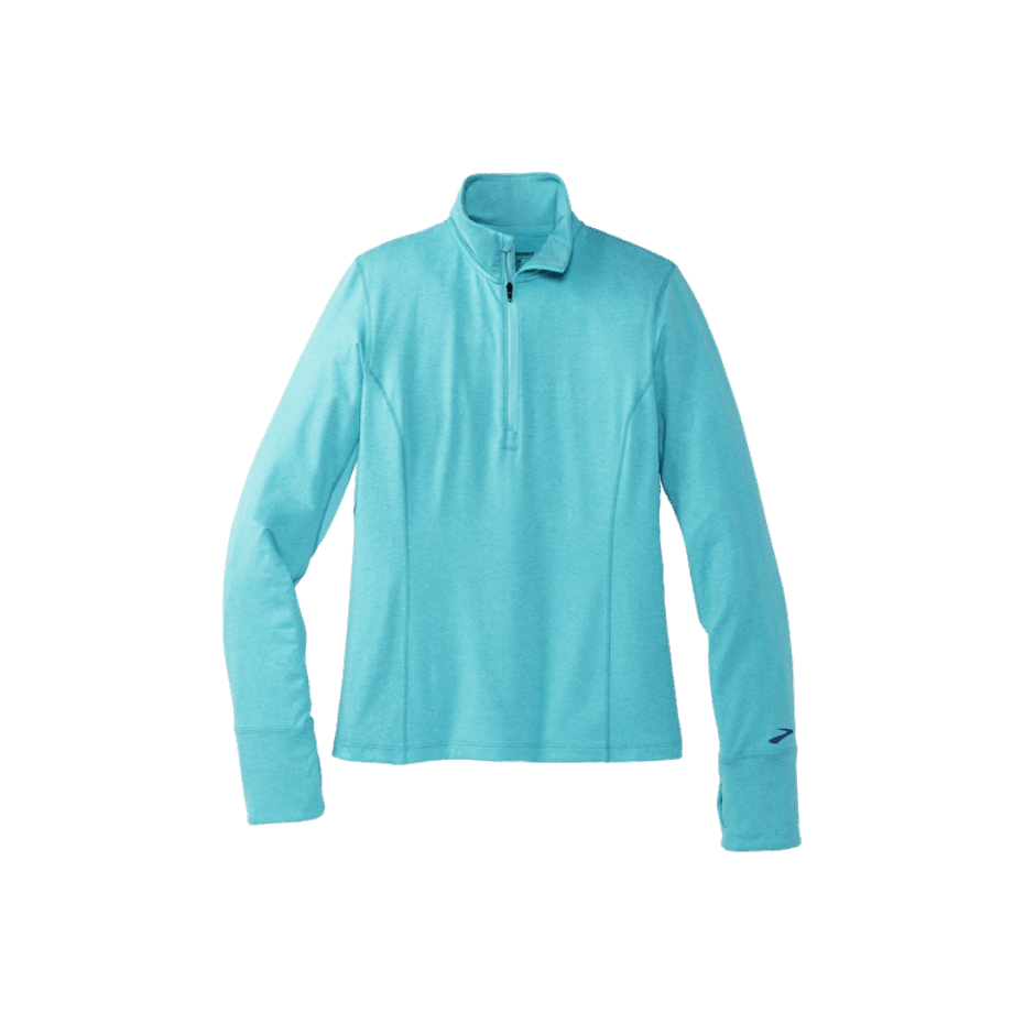Brooks Dash 1/2 Zip Heather Vivid Verde Azulado