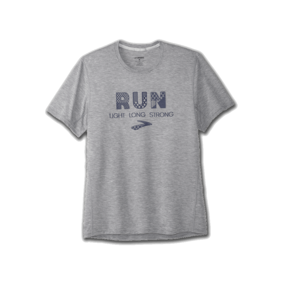 Brooks Distancia Gráfico Manga Corta Heather Ash-run Luz