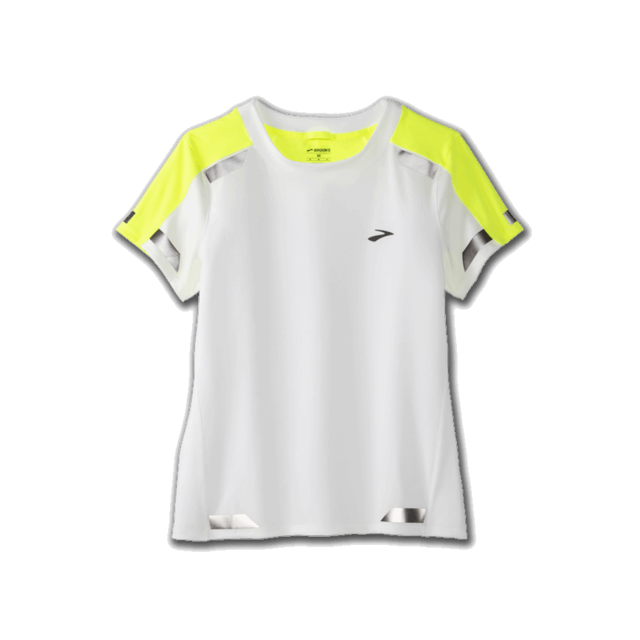 Brooks Corre Visible Manga Corta Blanco-vida Nocturna