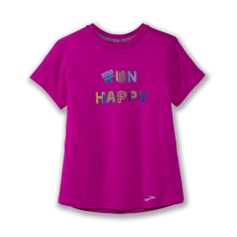 Gráfico De Distancia De Arroyos Manga Corta Heather Magenta-run Happy