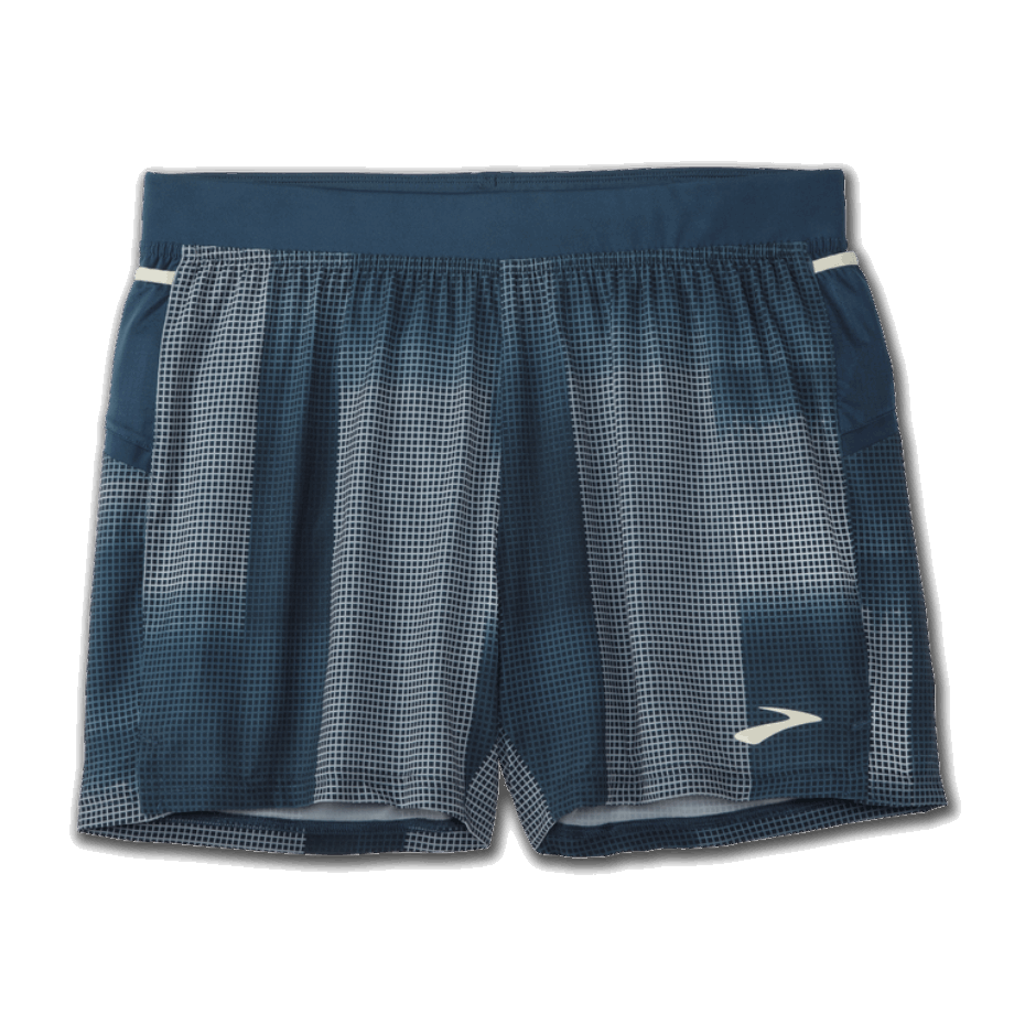 Pantalones Cortos Brooks Sherpa De 5'' Con Estampado De Altitud Indigo Rush
