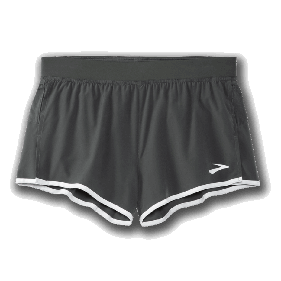 Pantalón Corto Brooks Sherpa 3'' Split Gris Ostra Oscuro-icy