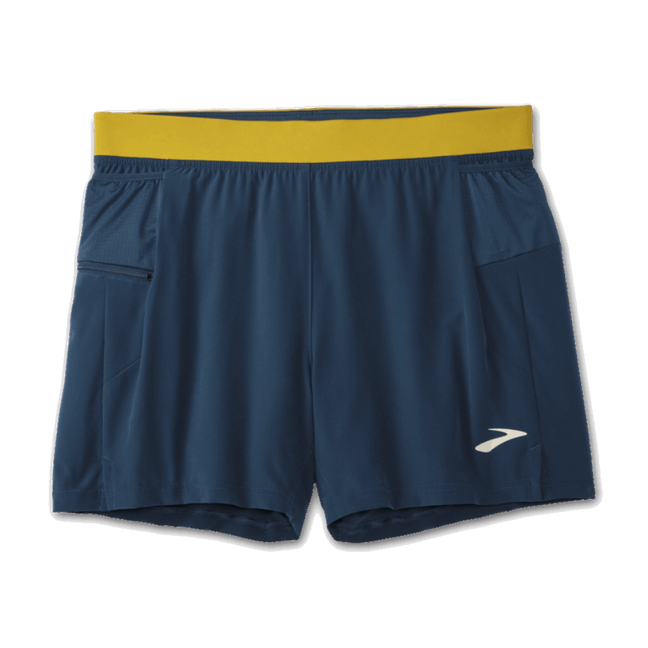 Pantalón Corto Brooks Sherpa 5'' 2 En 1 Indigo Rush-golden Hour