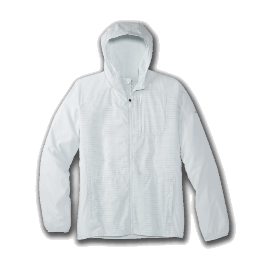 Chaqueta Con Dosel Brooks Matrix Estampado Gris Helado