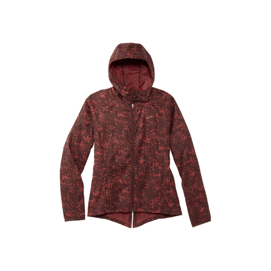 Chaqueta Con Dosel Brooks Run Raisin Glitch Print