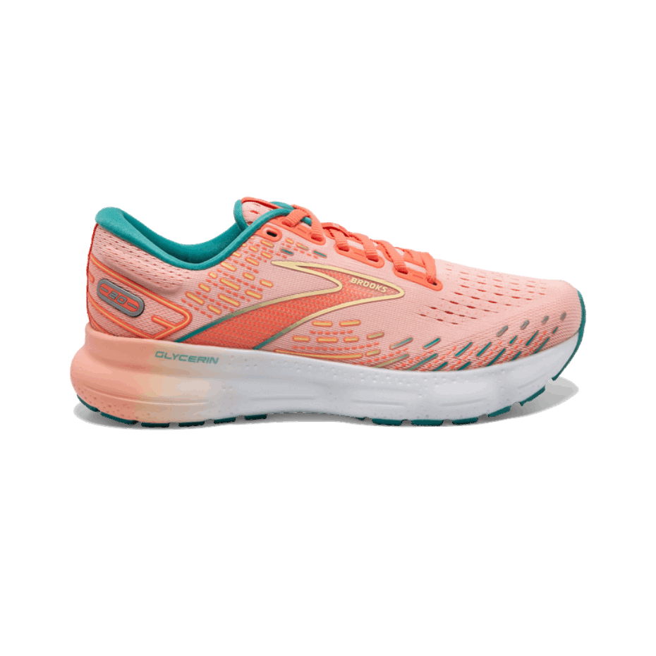 Brooks Glicerina 20 Tropical Melocotón-fusión Coral-latigo Bay
