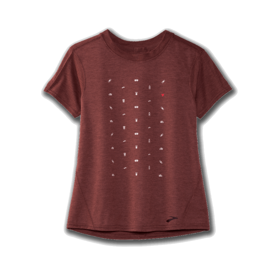 Gráfico De Distancia De Brooks Manga Corta Heather Terracotta-run Life