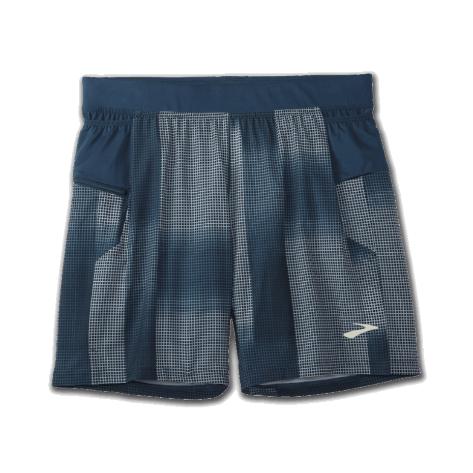 Pantalón Corto 2 En 1 Brooks Sherpa De 7'' Con Estampado De Altitud índigo Rush