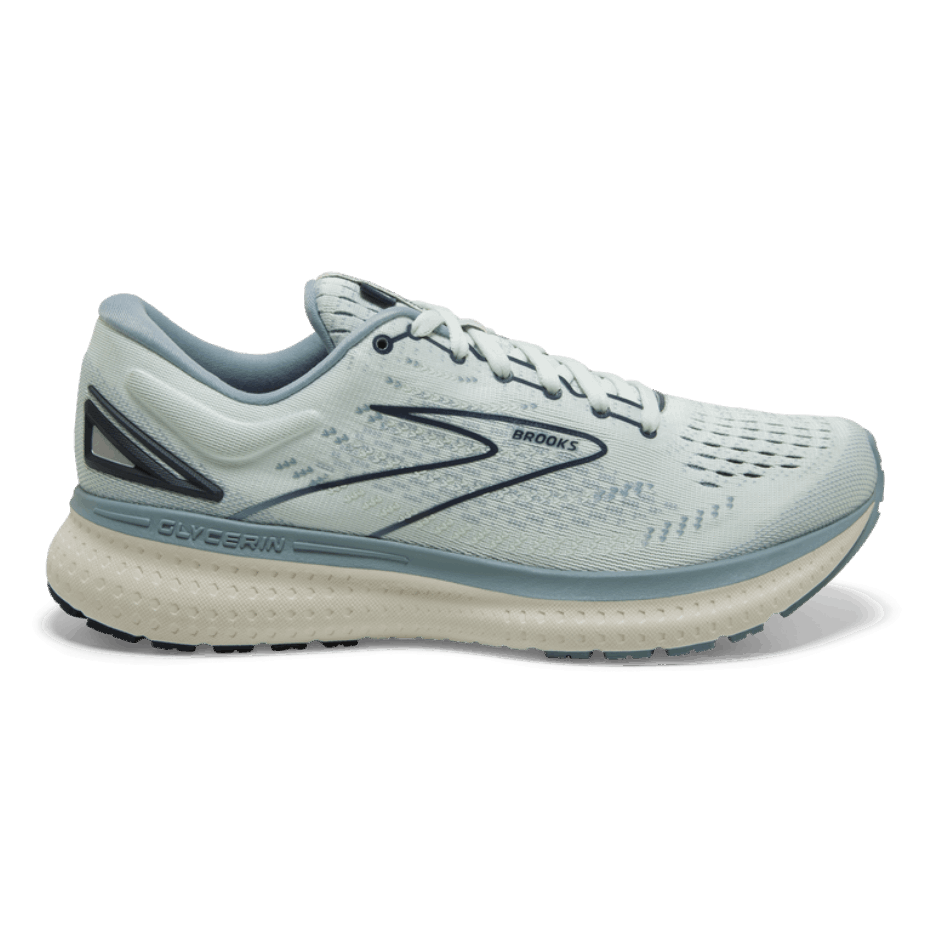 Brooks Glicerina 19 Aqua Vidrio-susurro Blanco-marino