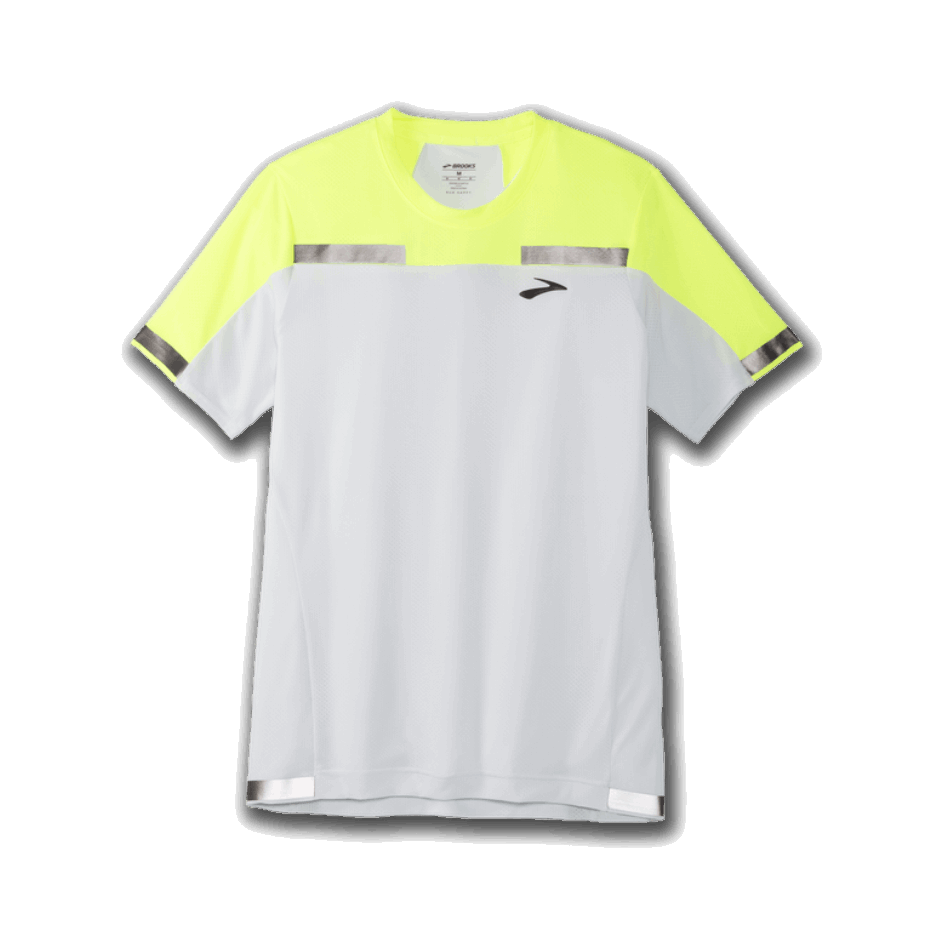 Brooks Carbonite Manga Corta Icy Grey-nightlife Jacquard