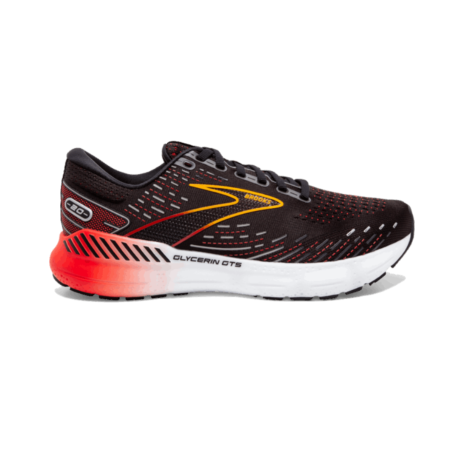 Brooks Glicerina GTS 20 Black-Blackened Pearl-Fiery Red